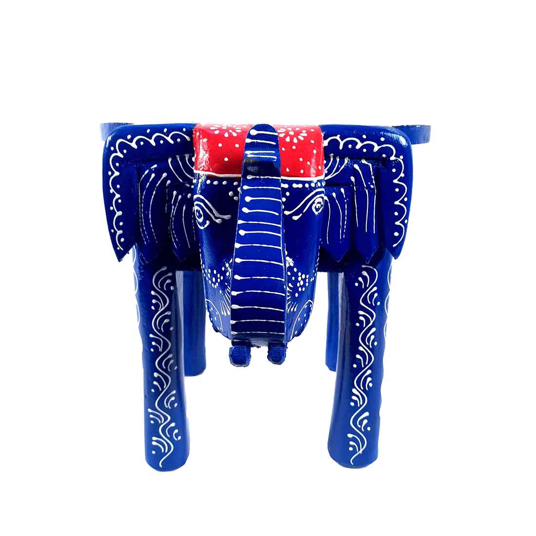 Elephant Design Wooden Stool - for Office Decor & Gifts - 12 inch - ApkaMart