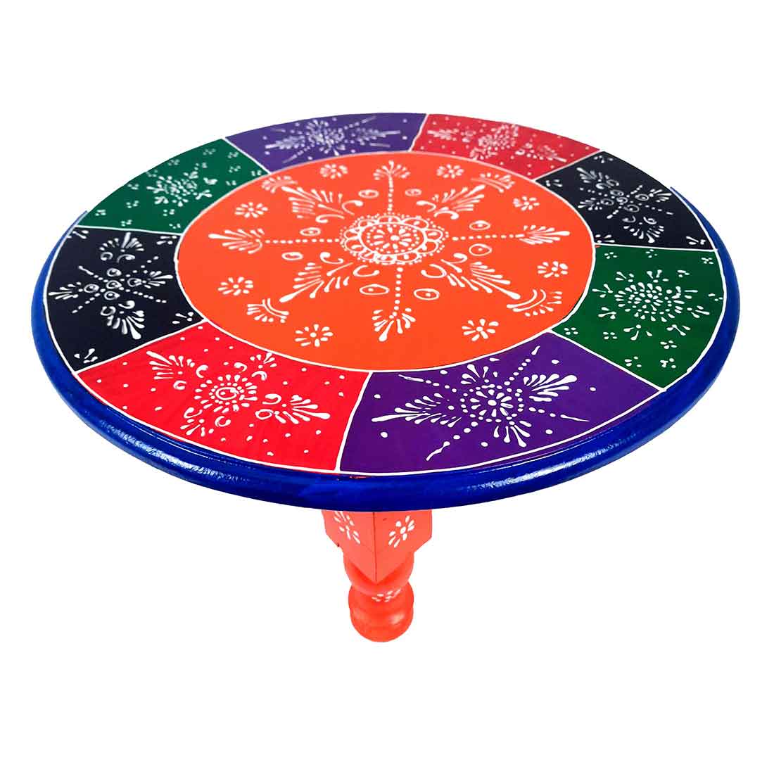 Decorative Chowki Bajot - Round Shape - For Sitting & Home Decor -16 Inch - ApkaMart