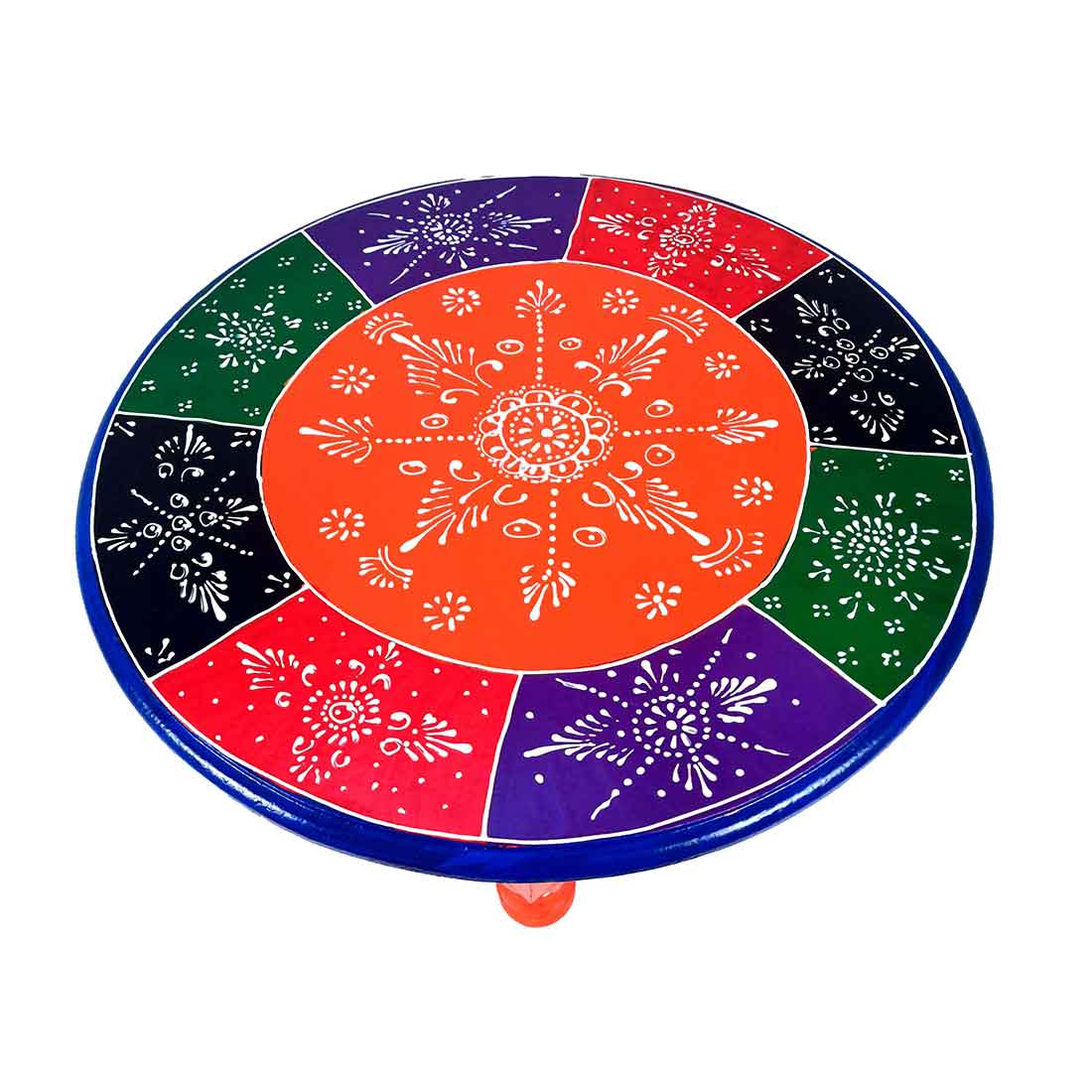 Decorative Chowki Bajot - Round Shape - For Sitting & Home Decor -16 Inch - ApkaMart