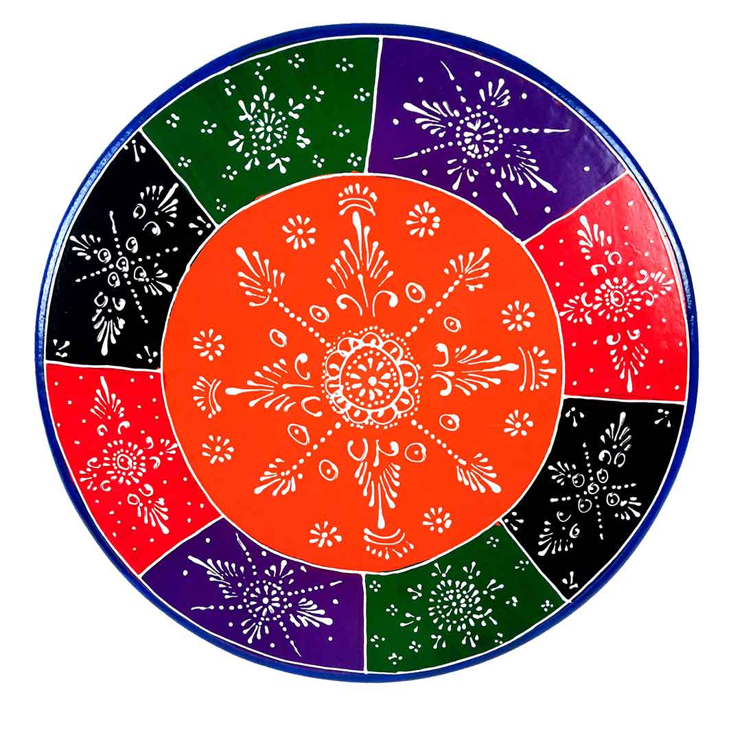 Decorative Chowki Bajot - Round Shape - For Sitting & Home Decor -16 Inch - ApkaMart