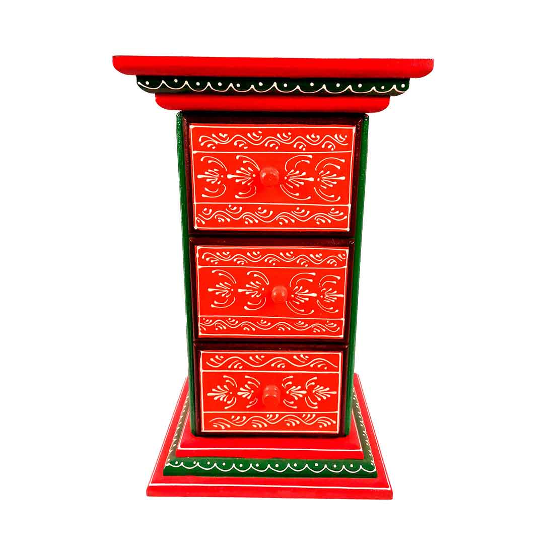 Corner Pillar 3 Drawer Rack  - For Living Room for Interiors Decor - 18 Inch - ApkaMart