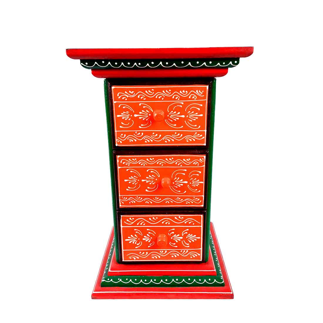 Corner Pillar 3 Drawer Rack  - For Living Room for Interiors Decor - 18 Inch - ApkaMart