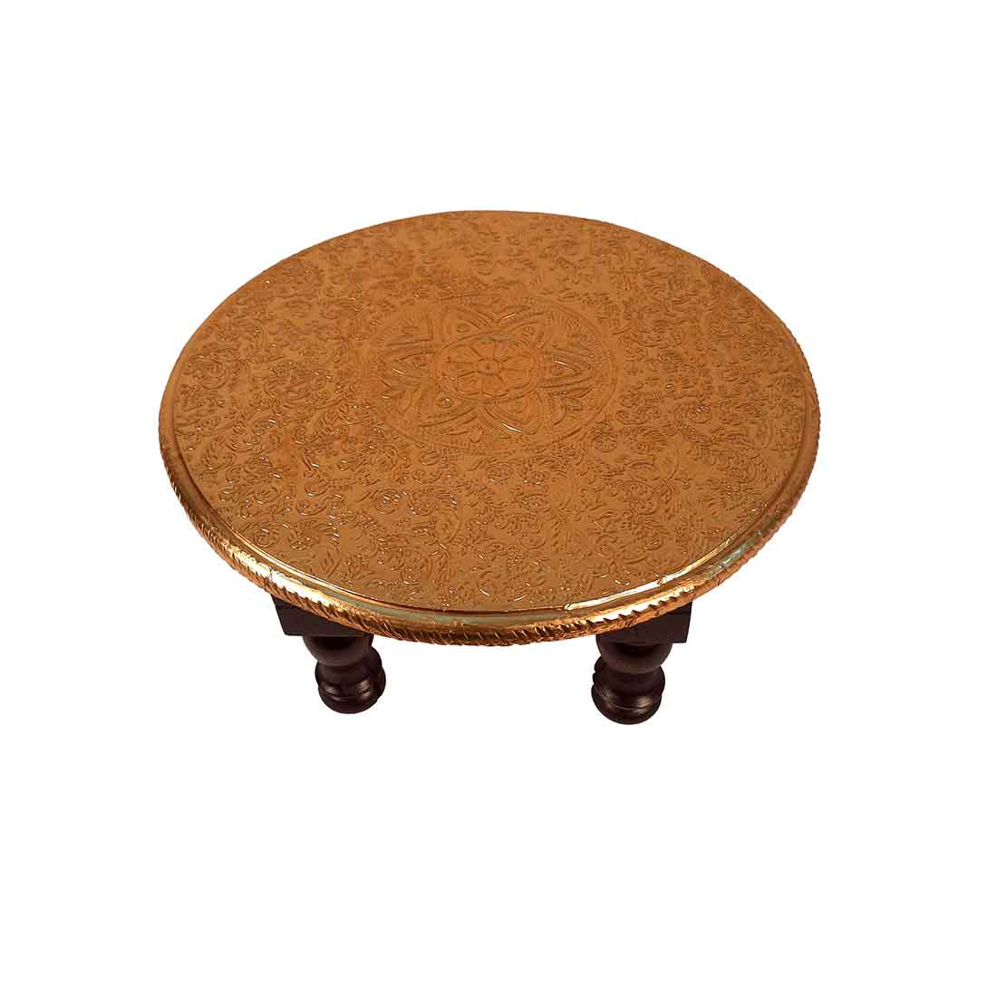 Decorative Brass Chowki - 18 Inch - For Sitting, Puja & Home Decor - ApkaMart