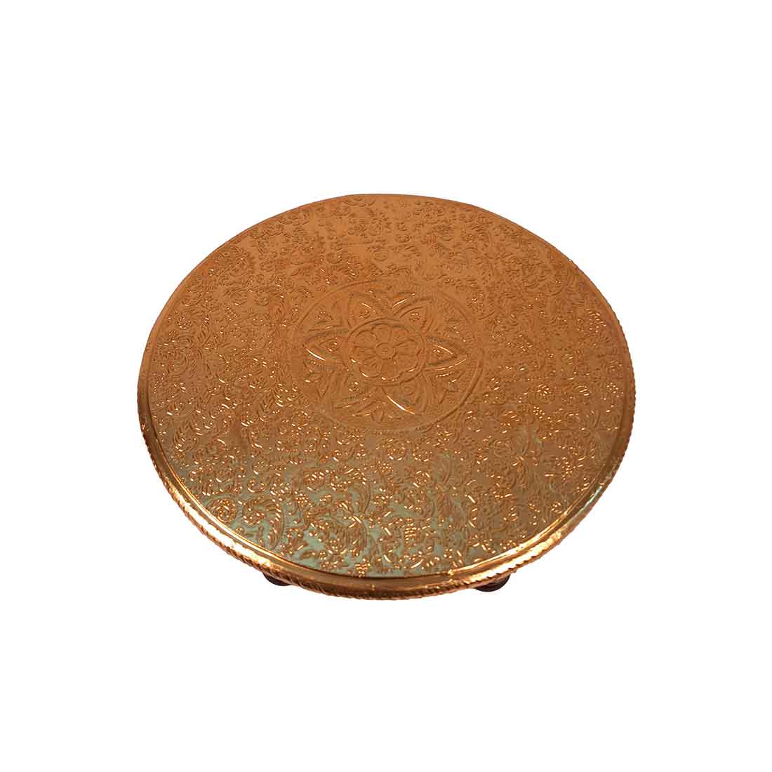 Decorative Brass Chowki - 18 Inch - For Sitting, Puja & Home Decor - ApkaMart