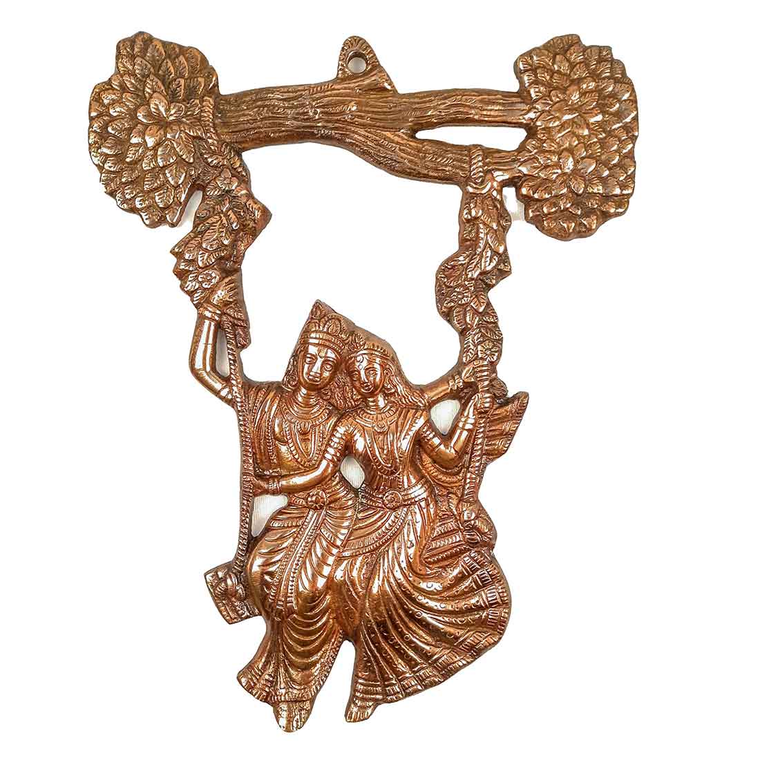 Radha Krishna Wall Hanging - Sitting on Jhula Design - For Wall Decor & Wedding Gifts - 12 inch - ApkaMart