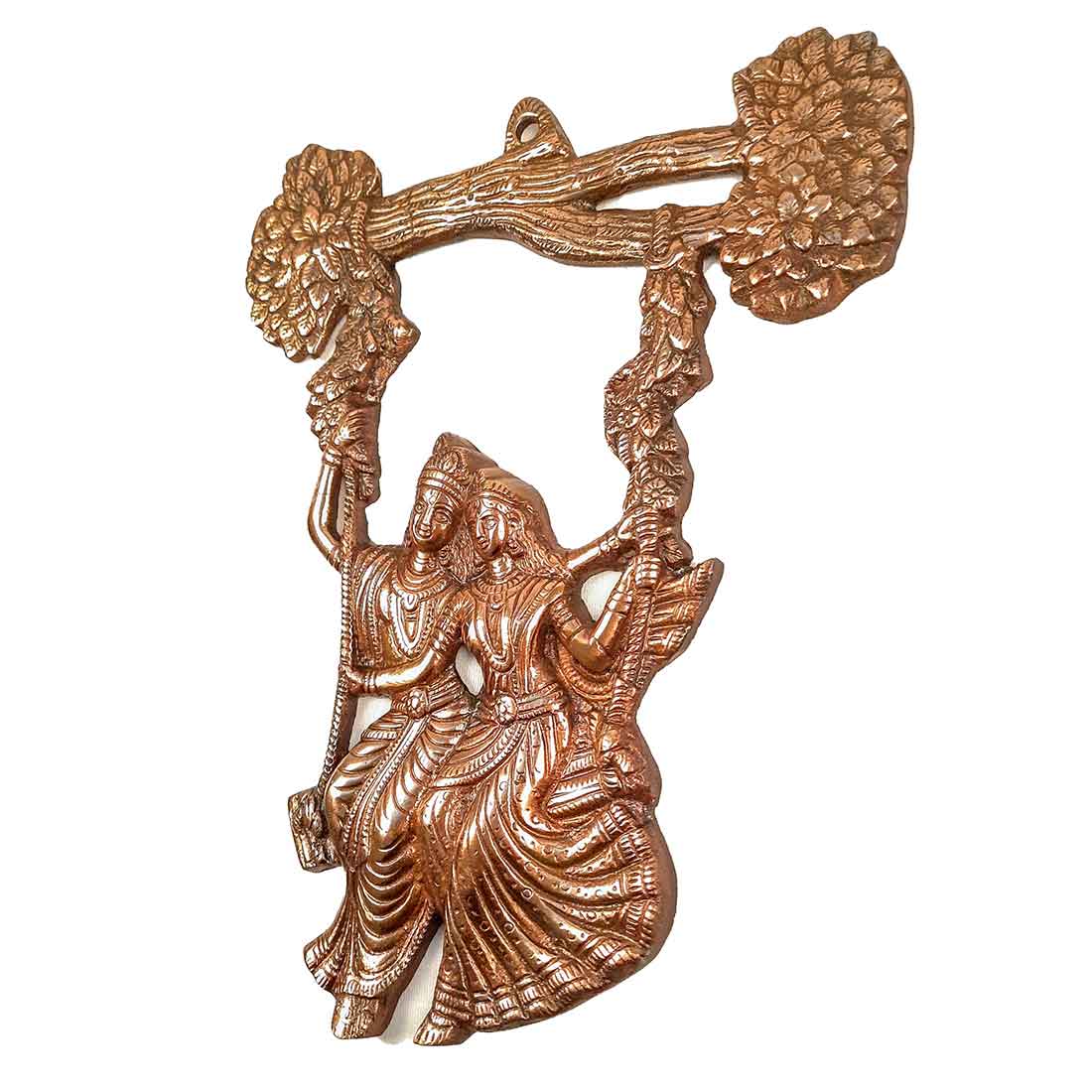 Radha Krishna Wall Hanging - Sitting on Jhula Design - For Wall Decor & Wedding Gifts - 12 inch - ApkaMart