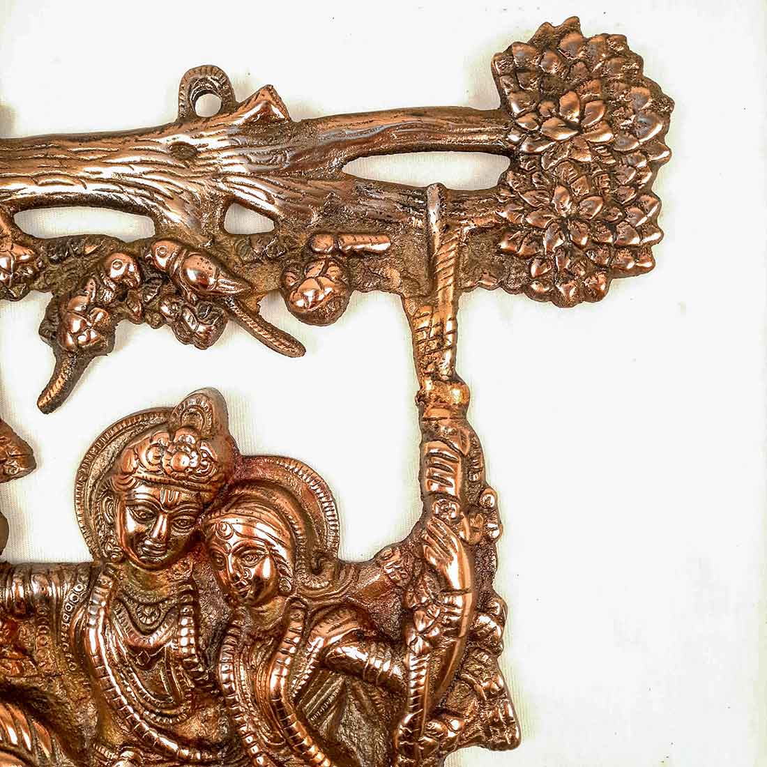 Radha Krishna Wall Art | Radha Krishna Wall Hanging - Sitting on Swing Design - 14 Inch - ApkaMart