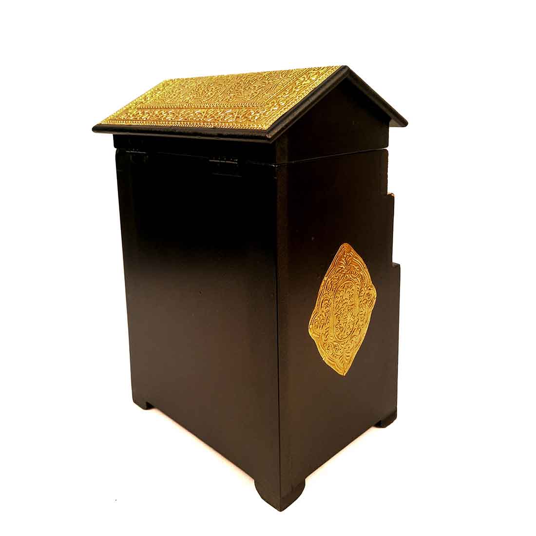 Wooden Jewelry Box | Brass Jewellery Organizer | Jewellery Drawers - 13 Inch - ApkaMart