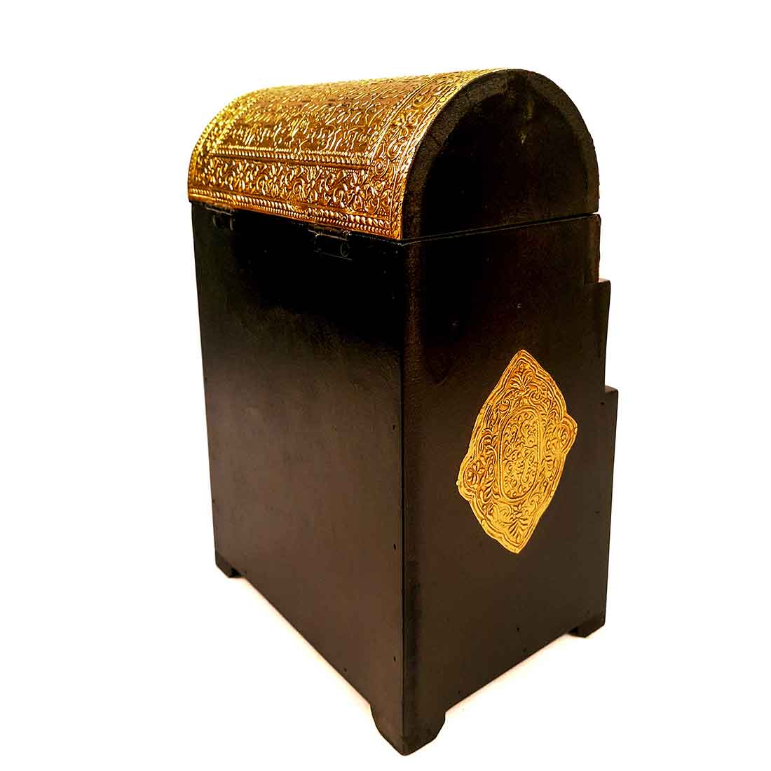 Brass Jewelry Box | Wooden Jewelry Organizer - 13 Inch - ApkaMart