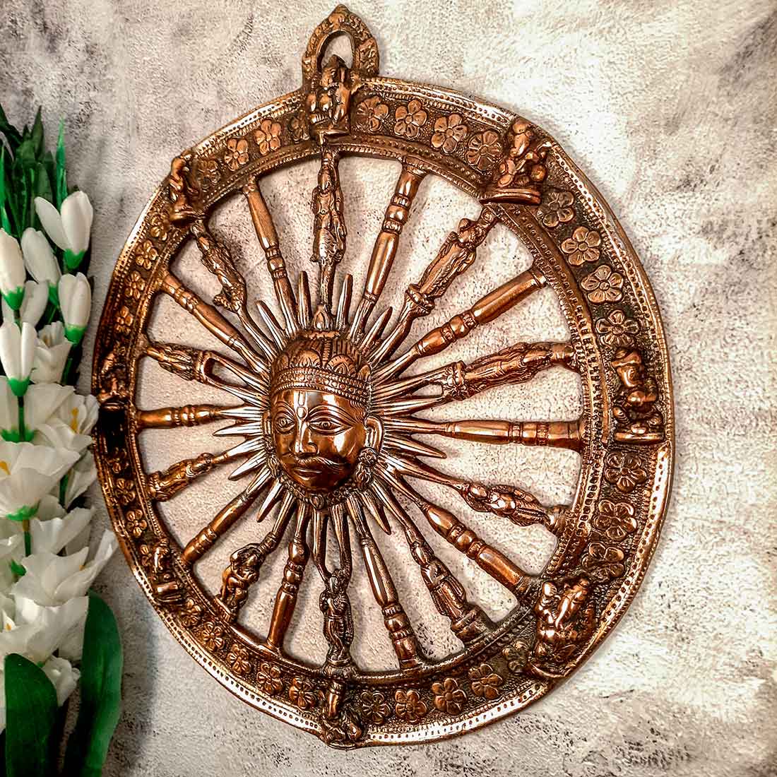 Sun Wall Hanging | Dashavatara Wall Showpiece - 15 Inch - ApkaMart