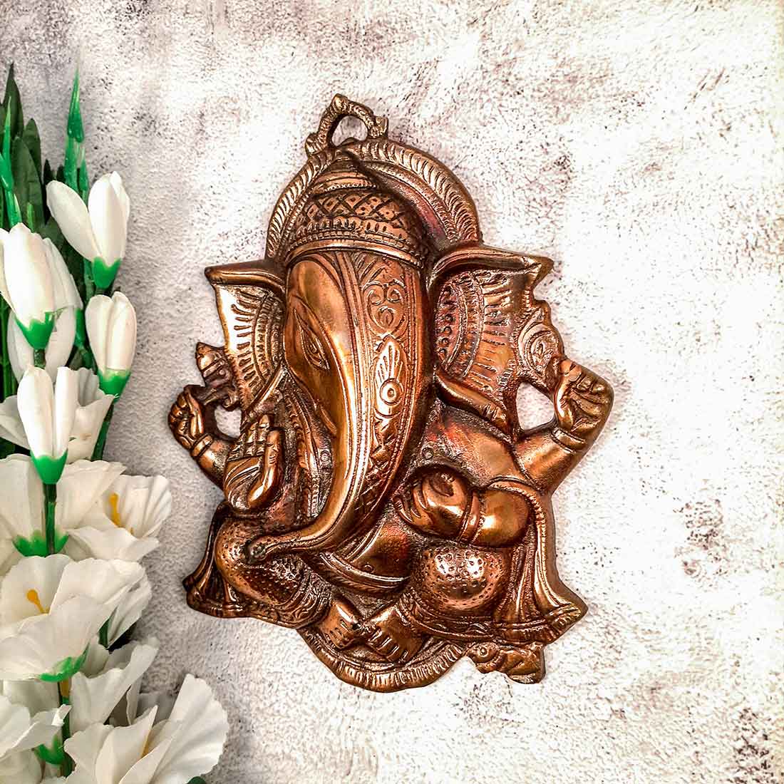 Lord Ganesh Wall Hanging - For Pooja, Home & Gifts - 10 Inch - ApkaMart