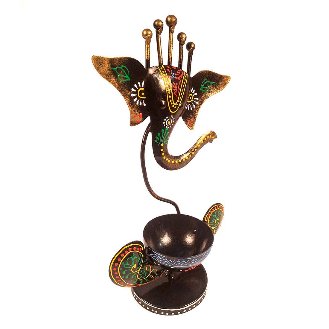 T Light Holder | Tea Light Candle Stand - Ganesha Design - 11 Inch - ApkaMart