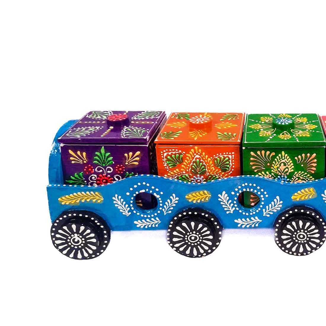 Dry Fruit Box | Wooden Box Engine Design - For Serving & Table Decor - ApkaMart