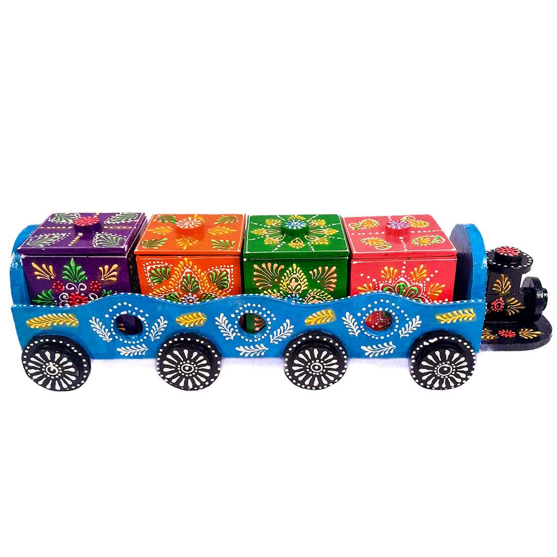 Dry Fruit Box | Wooden Box Engine Design - For Serving & Table Decor - ApkaMart