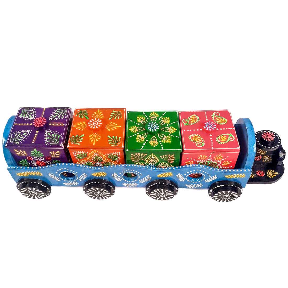 Dry Fruit Box | Wooden Box Engine Design - For Serving & Table Decor - ApkaMart