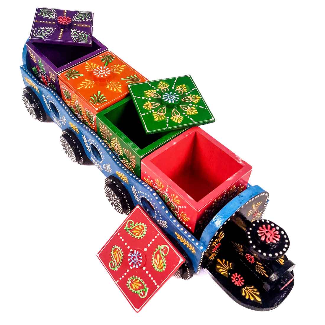 Dry Fruit Box | Wooden Box Engine Design - For Serving & Table Decor - ApkaMart