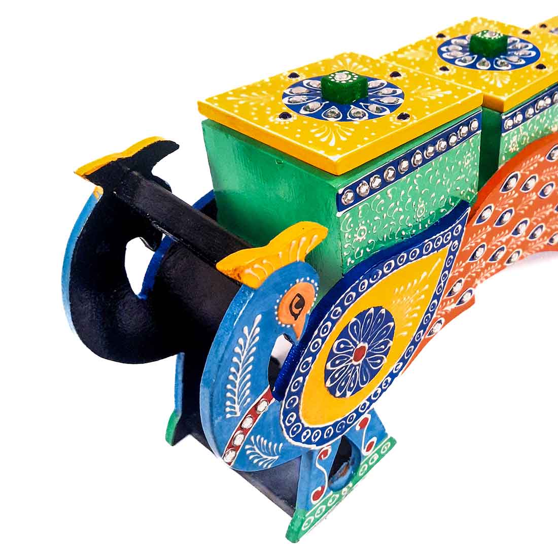 Dry Fruit Box with Lid  - Peacock Design - For Serving & Dining Table Decor - ApkaMart