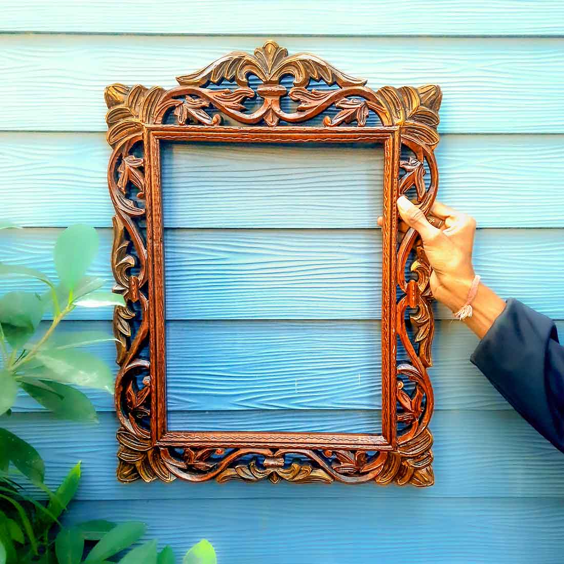 Wooden Wall Frame - For Paintings/ Mirror & Photo Frame - ApkaMart #Style_Design 1
