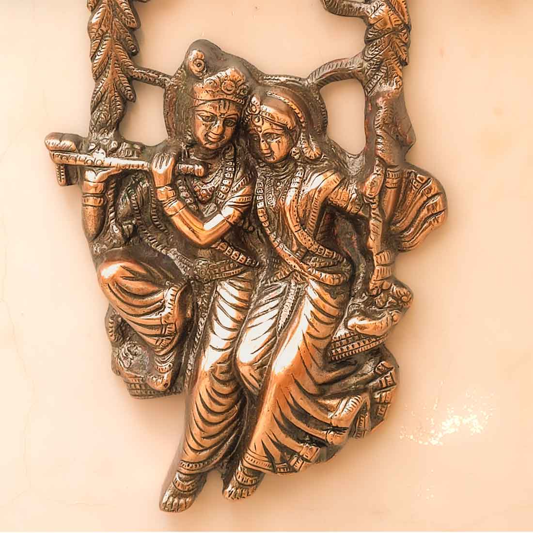 Radha Krishna Wall Hanging - Sitting on Jhula - For Wall Decor & Gifts - ApkaMart