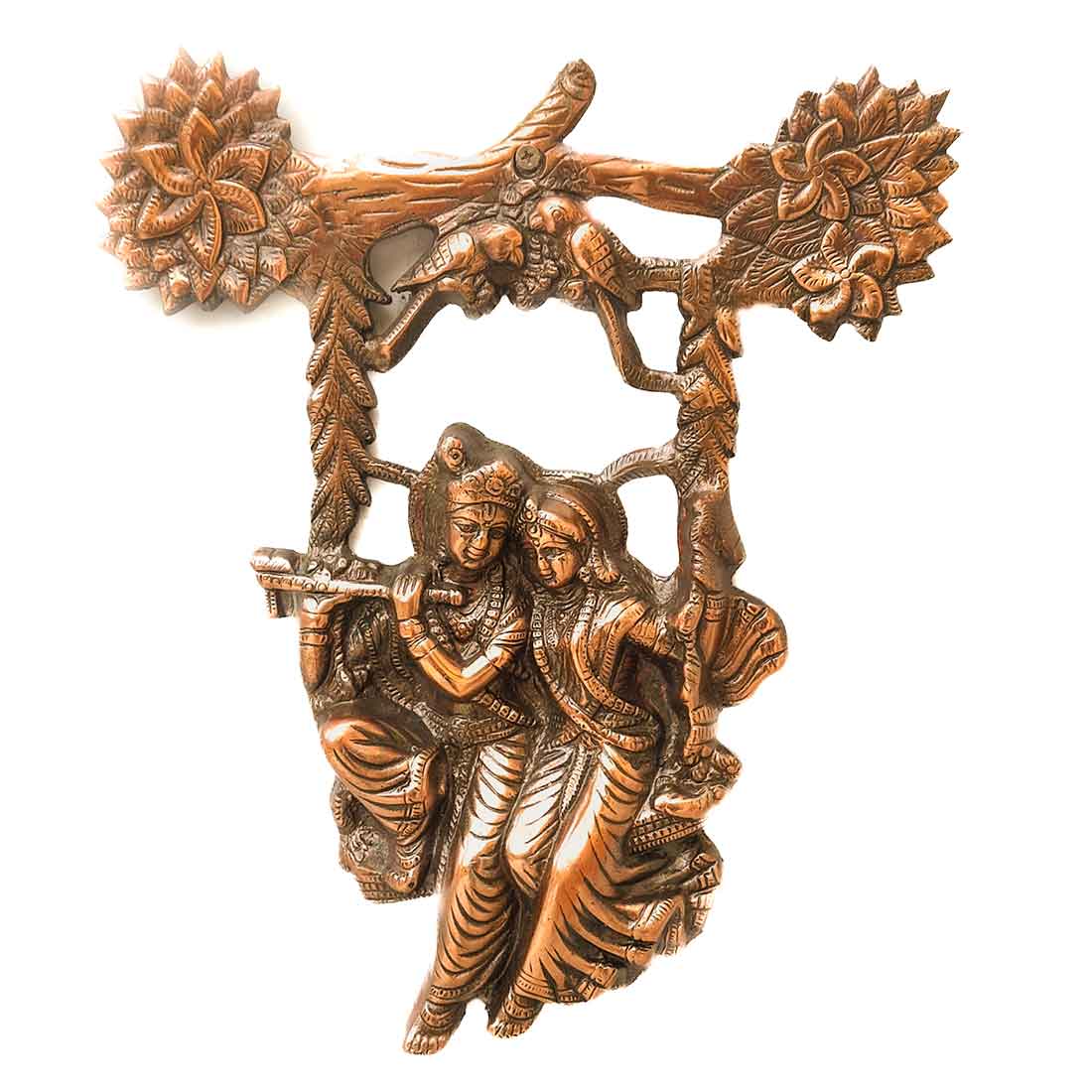 Radha Krishna Wall Hanging - Sitting on Jhula - For Wall Decor & Gifts - ApkaMart