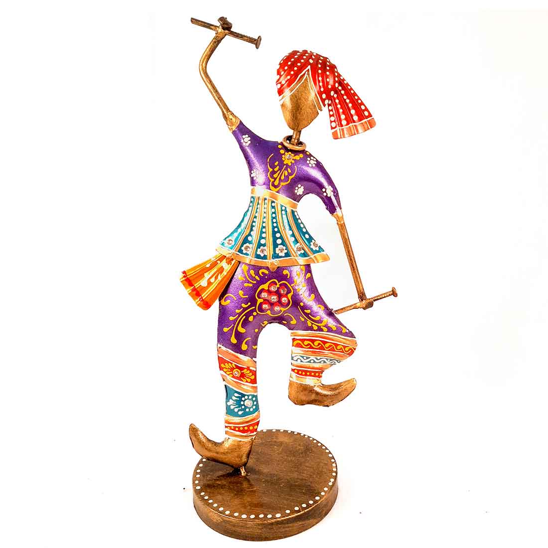 Couple Dancing Showpiece with Dandiya - For Table Decor & Gifts -10 Inch - Set of 2 - ApkaMart
