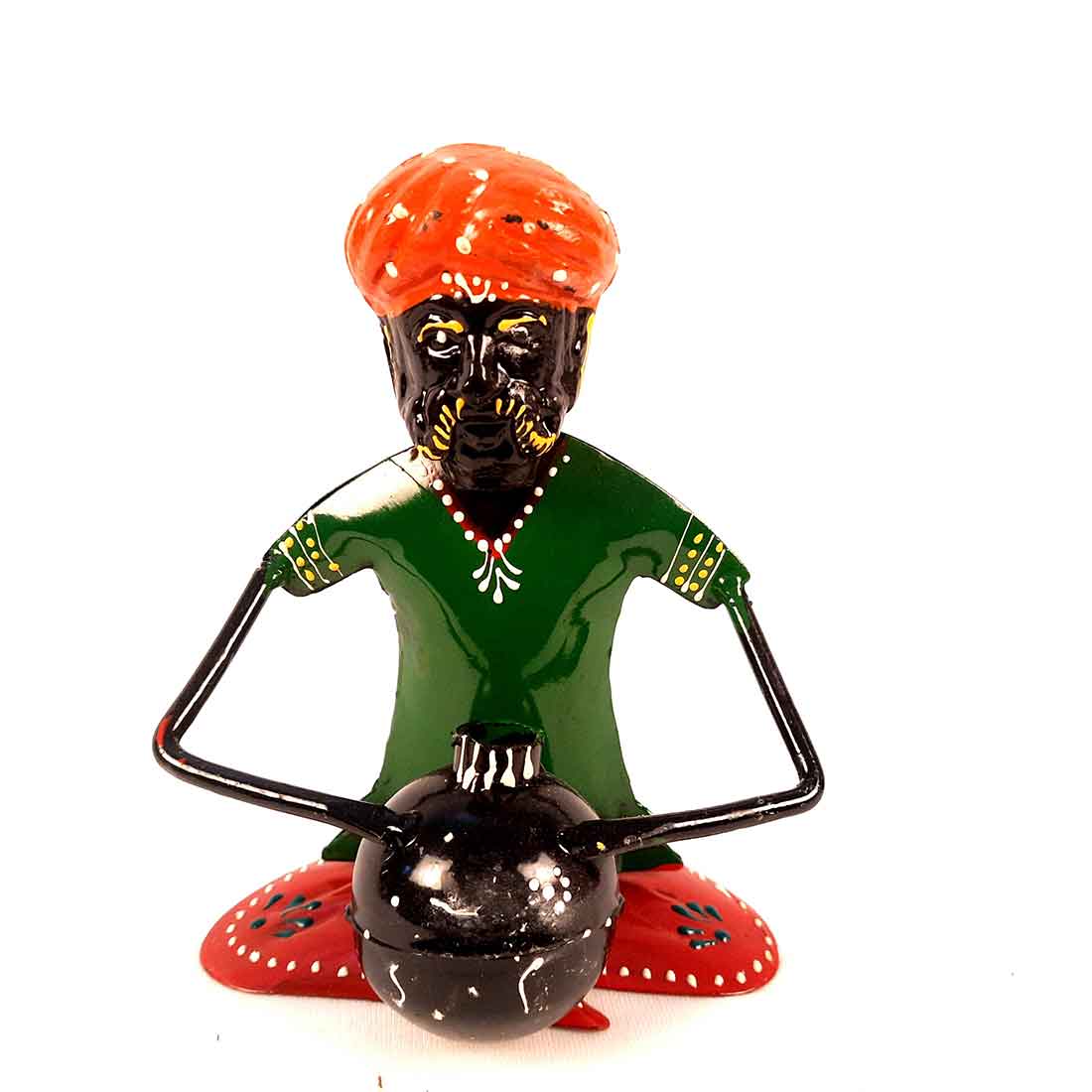 Rajasthani Musicians Figurines | Decorative Showpiece - for Home, Bedroom, Living Room, Office Desk & Table | Gifts For Wedding, Housewarming & Festivals - 7 Inch - Apkamart #Style_Pack of 3