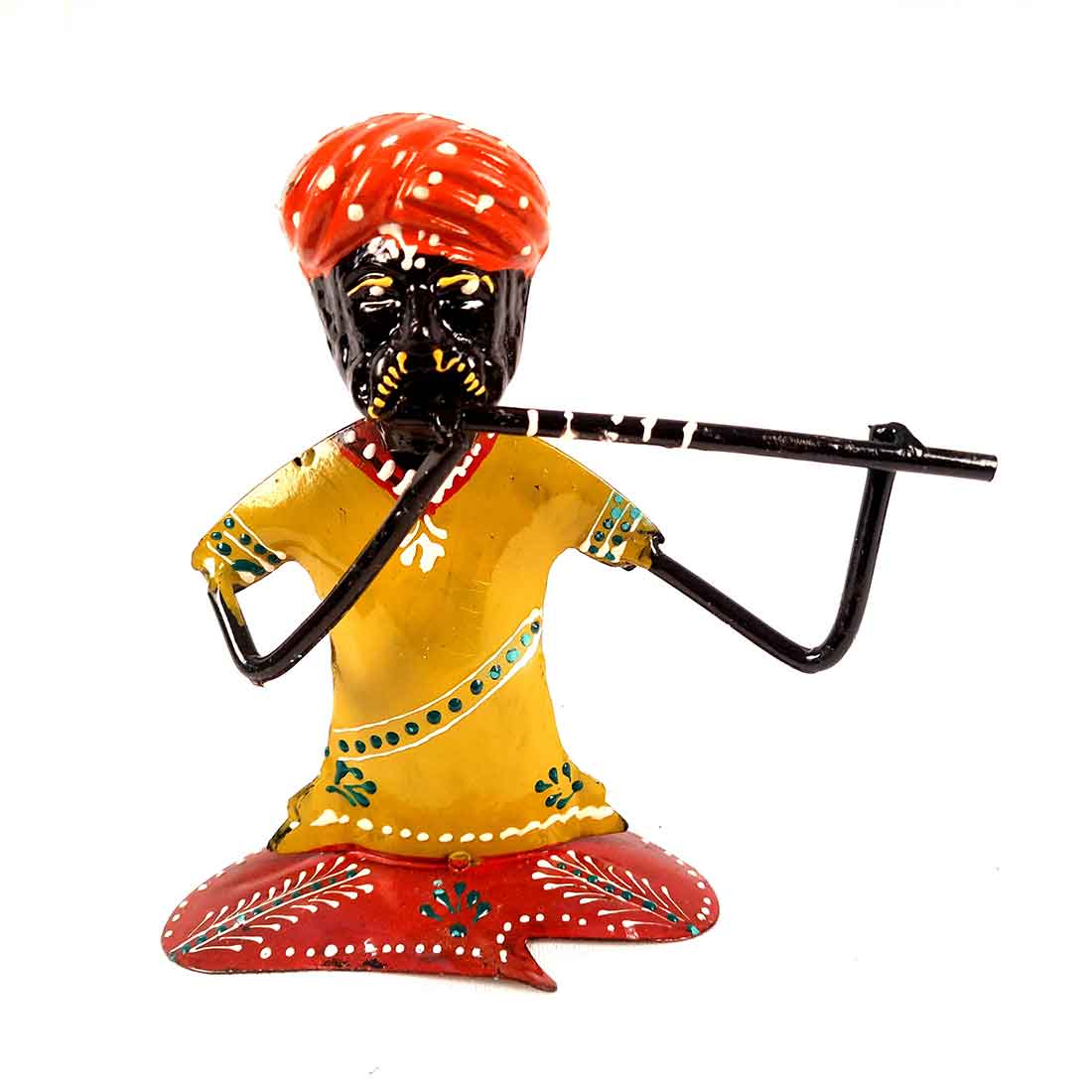 Rajasthani Musicians Figurines | Decorative Showpiece - for Home, Bedroom, Living Room, Office Desk & Table | Gifts For Wedding, Housewarming & Festivals - 7 Inch - Apkamart #Style_Pack of 3