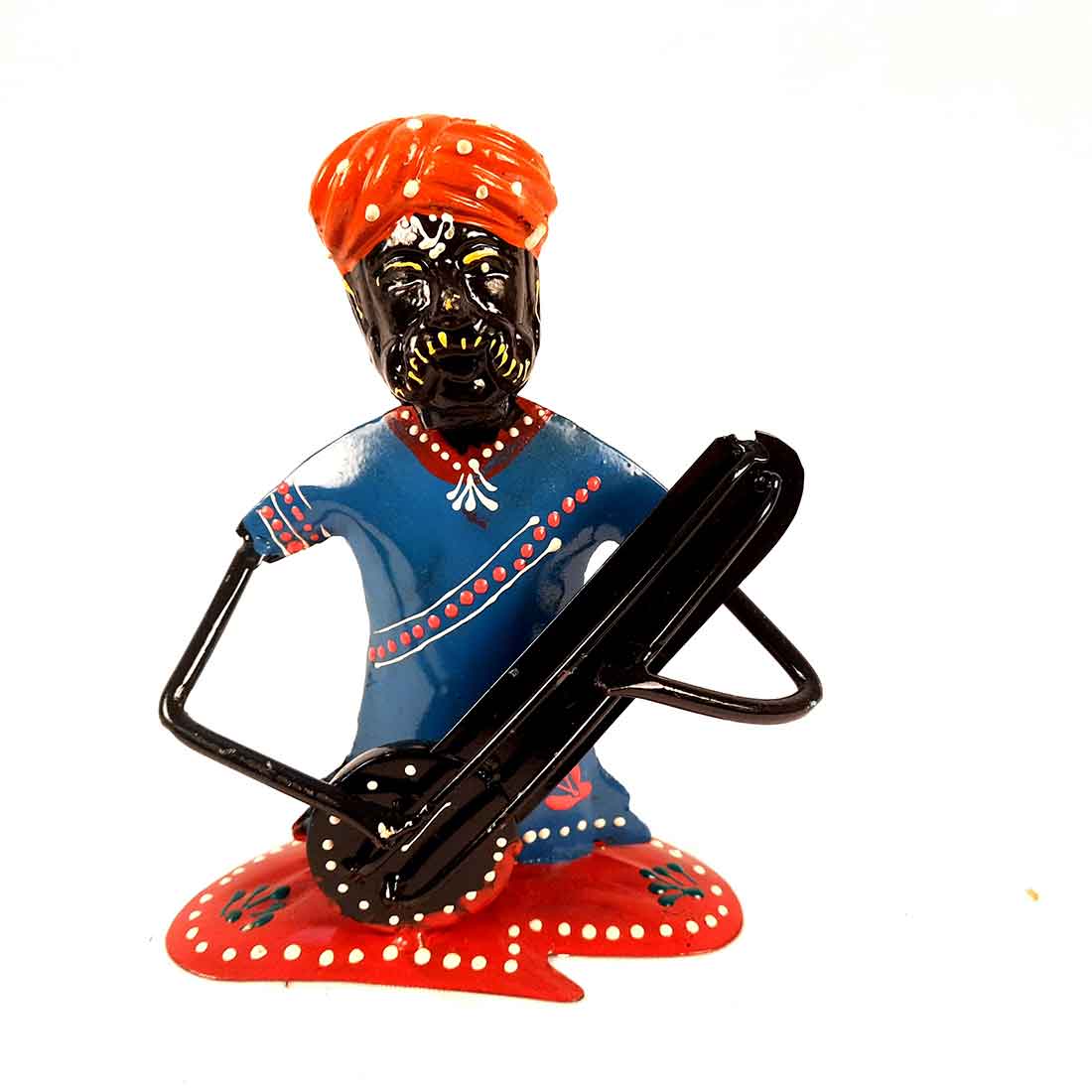 Rajasthani Musicians Figurines | Decorative Showpiece - for Home, Bedroom, Living Room, Office Desk & Table | Gifts For Wedding, Housewarming & Festivals - 7 Inch - Apkamart #Style_Pack of 3