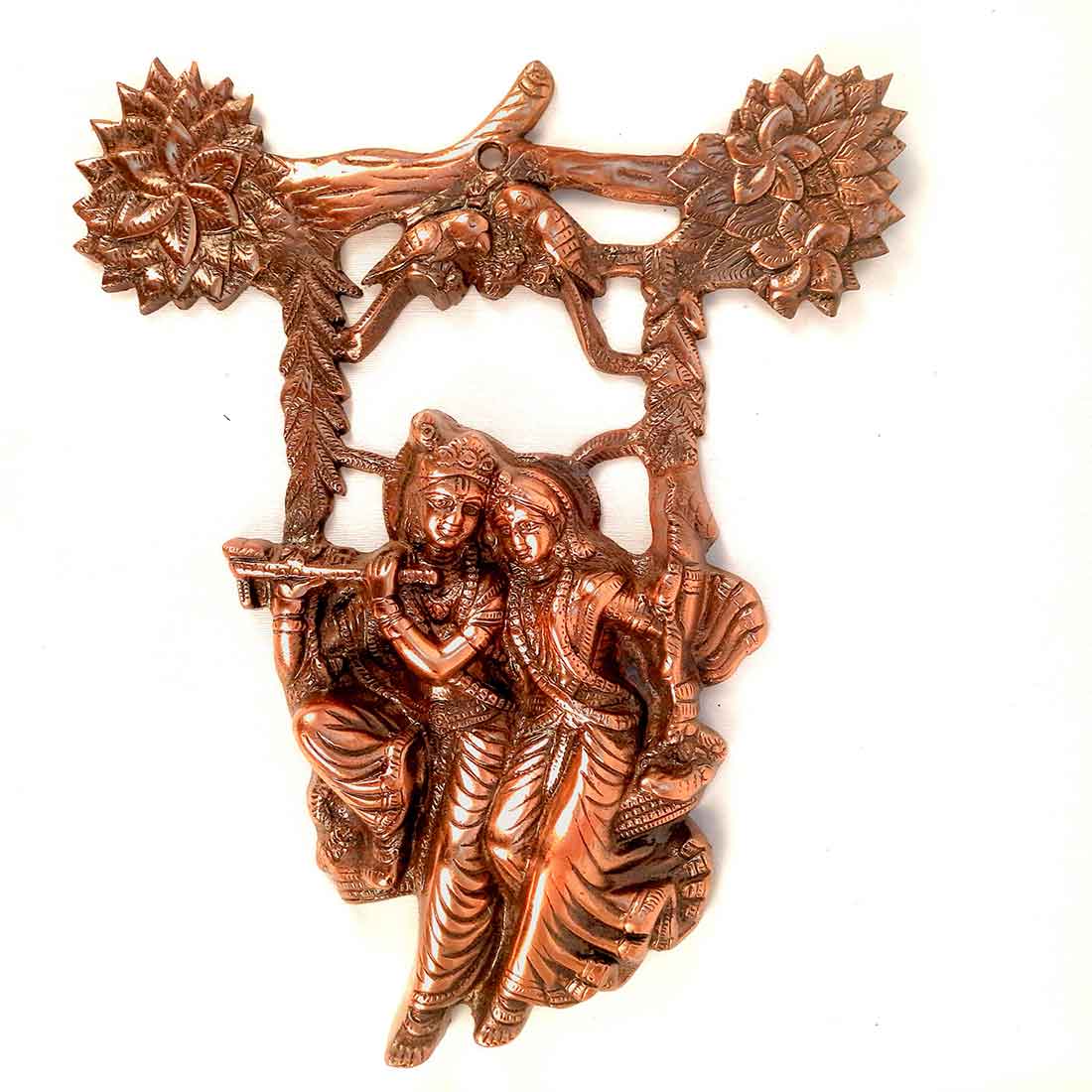 Radha Krishna Wall Hanging - Sitting on Jhula - For Wall Decor & Gifts - ApkaMart