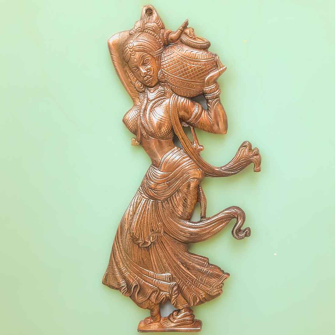 Wall Hanging Decor - Village Lady with Matka Design - 17 Inch - ApkaMart