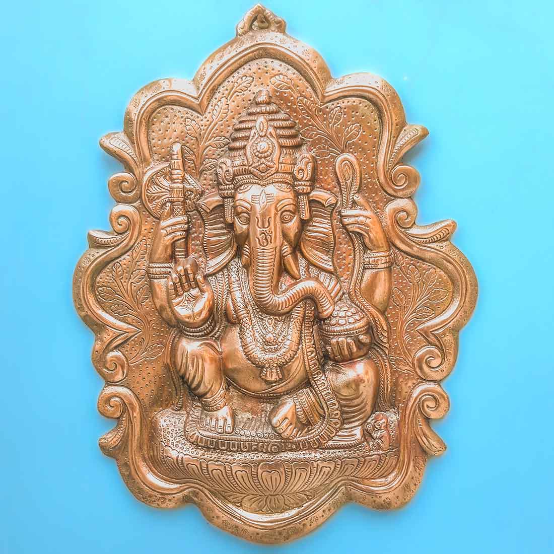 Ganesha Wall Hanging - Metal Wall Art - 16 Inch - ApkaMart