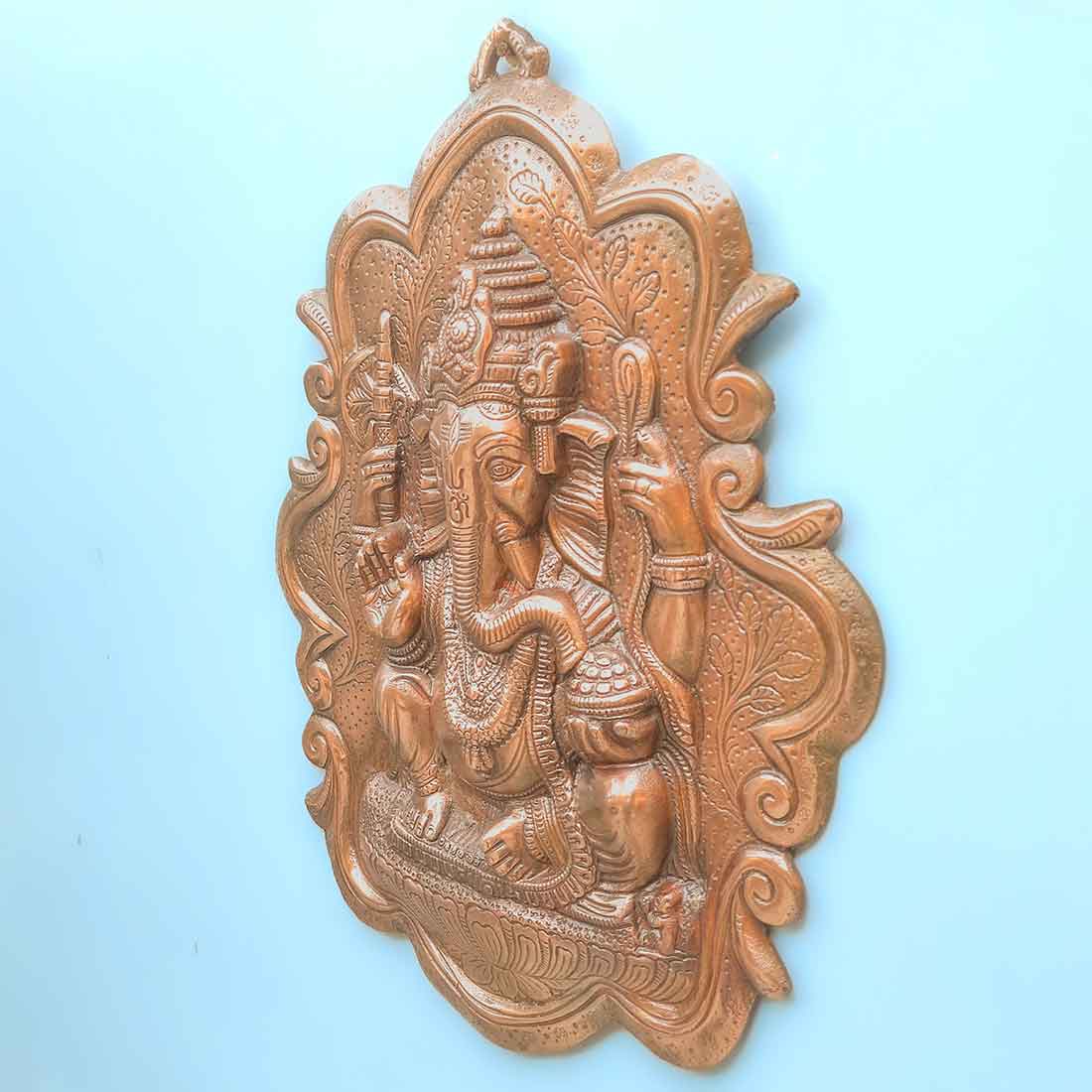 Ganesha Wall Hanging - Metal Wall Art - 16 Inch - ApkaMart