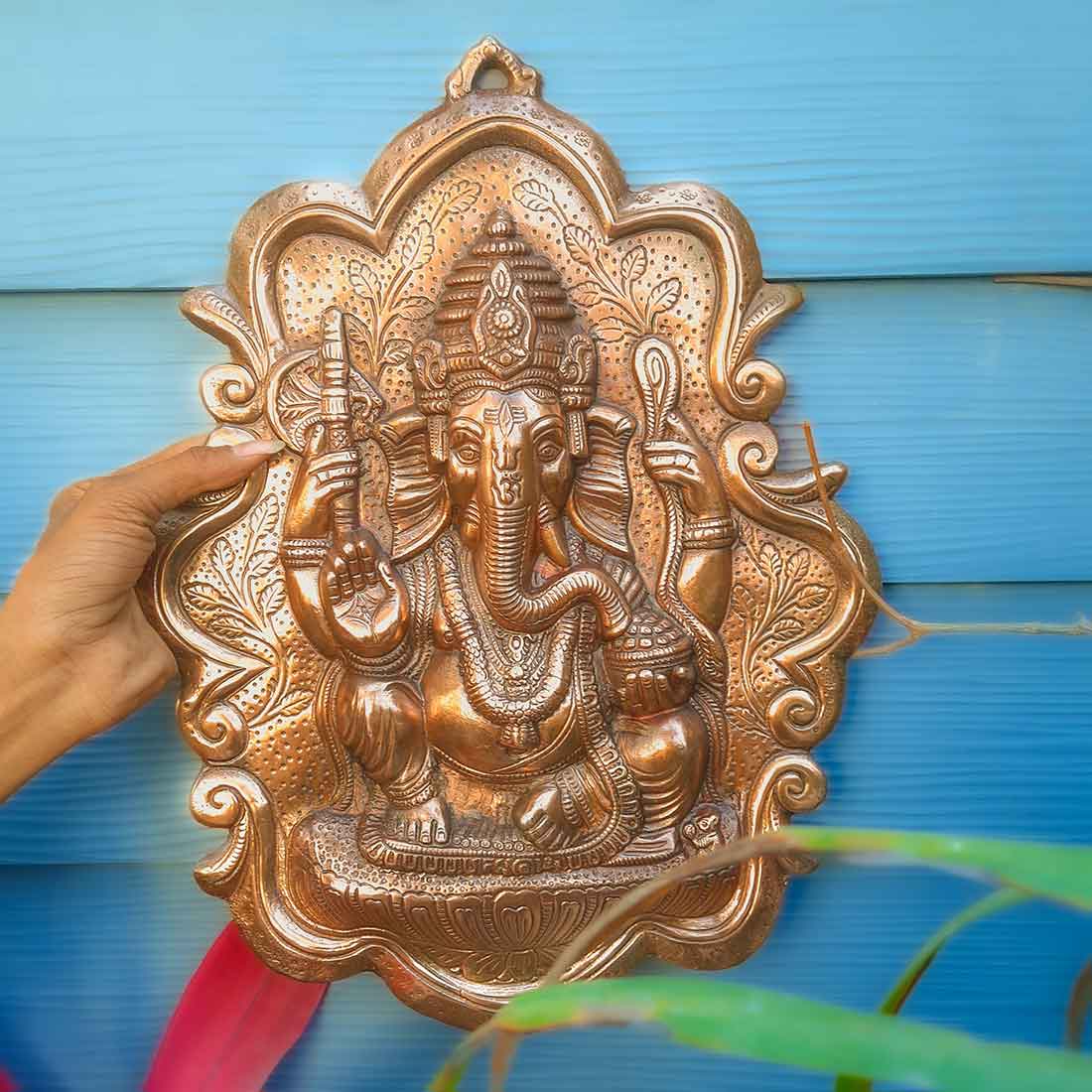 Ganesha Wall Hanging - Metal Wall Art - 16 Inch - ApkaMart