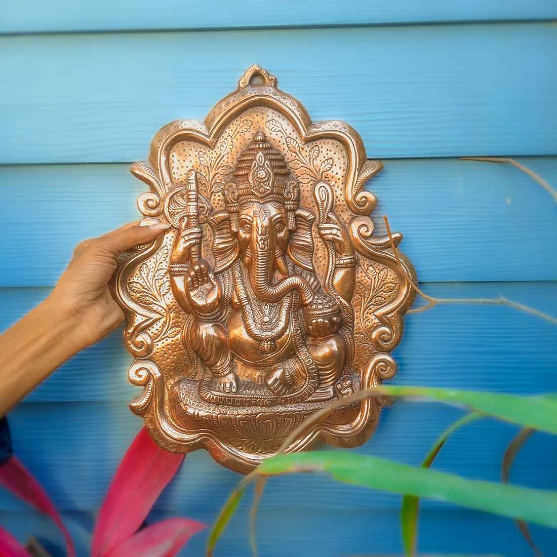 Ganesha Wall Hanging - Metal Wall Art - 16 Inch - ApkaMart