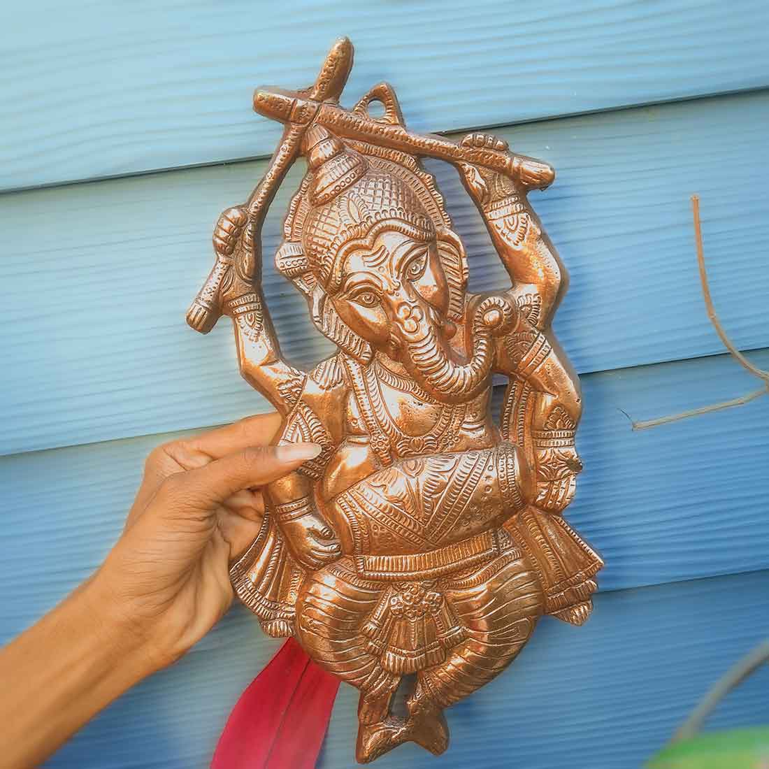 Dancing Ganesha Wall Hanging - For Living room & Home Decor - 14 Inch - ApkaMart
