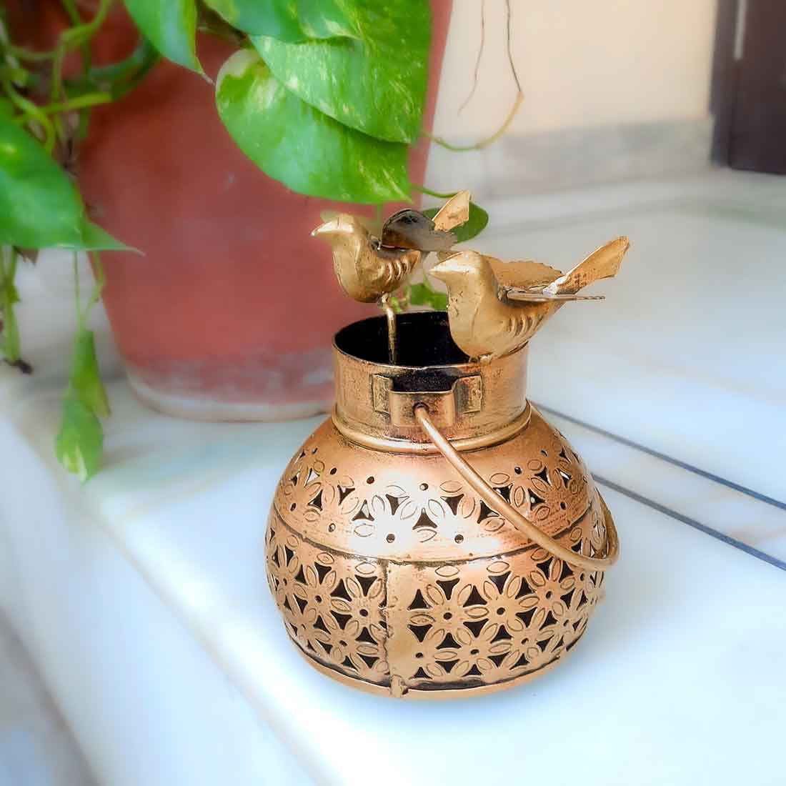 Hanging Tea light Candle Holder - Bird Design - 9 Inch - ApkaMart