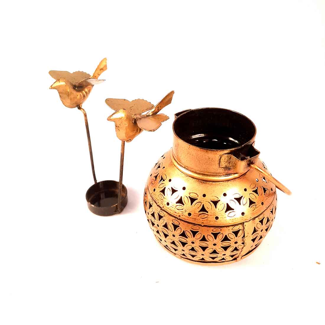 Hanging Tea light Candle Holder - Bird Design - 9 Inch - ApkaMart