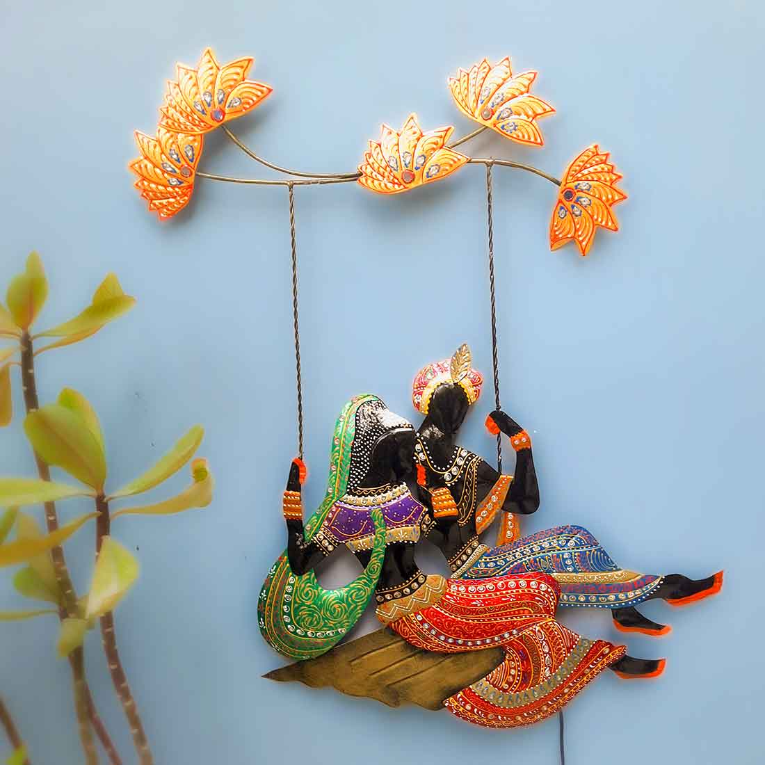Radha Krisha Wall Art - LED Wall hanging for Living Room & Home Decor - 29 Inch - ApkaMart