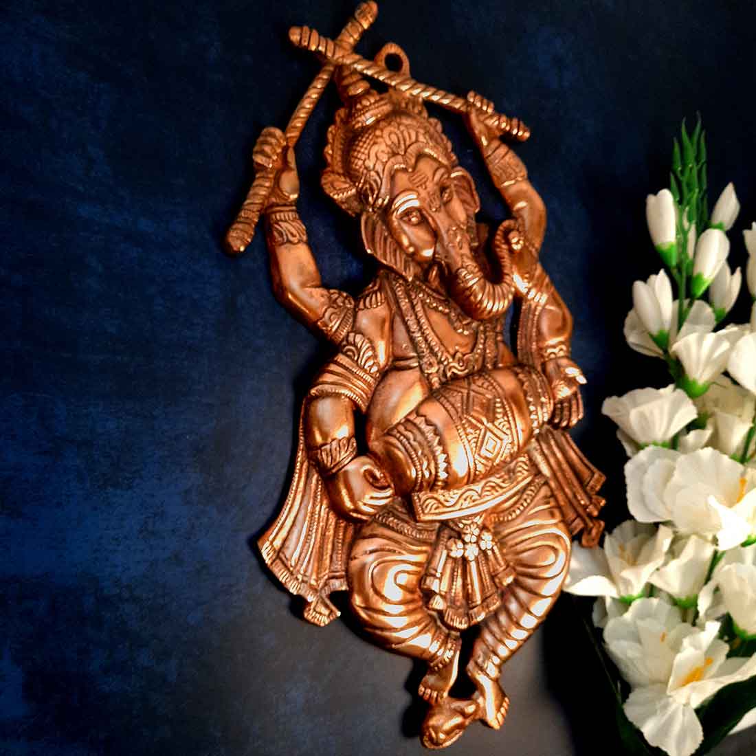 Wall Decor for Living Room | Ganesh Wall Art Dancing Pose - 18 Inch - ApkaMart