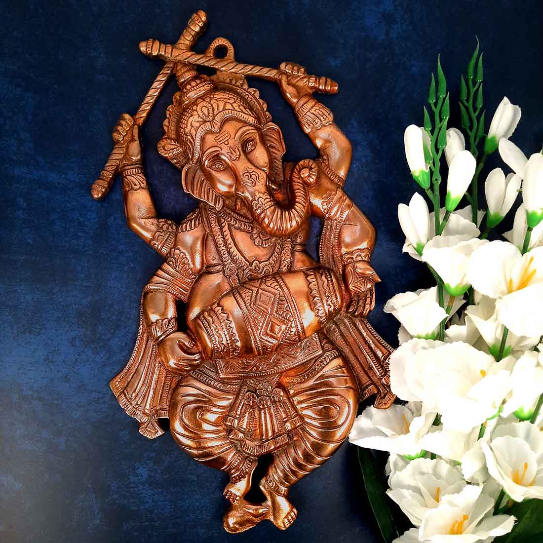 Wall Decor for Living Room | Ganesh Wall Art Dancing Pose - 18 Inch - ApkaMart