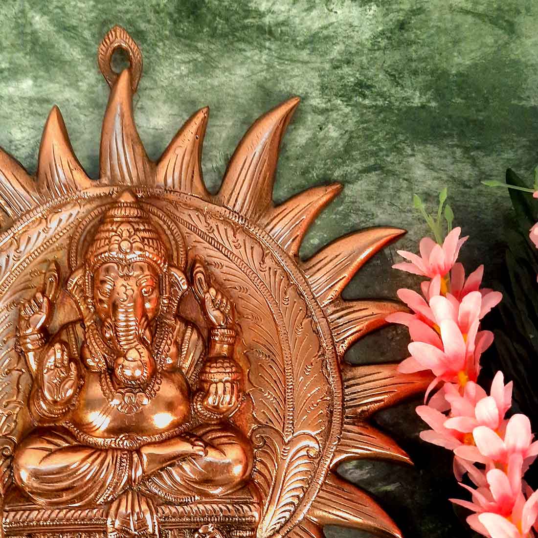 Ganesh Wall Hanging - Metal Wall Decor -15 Inch - ApkaMart