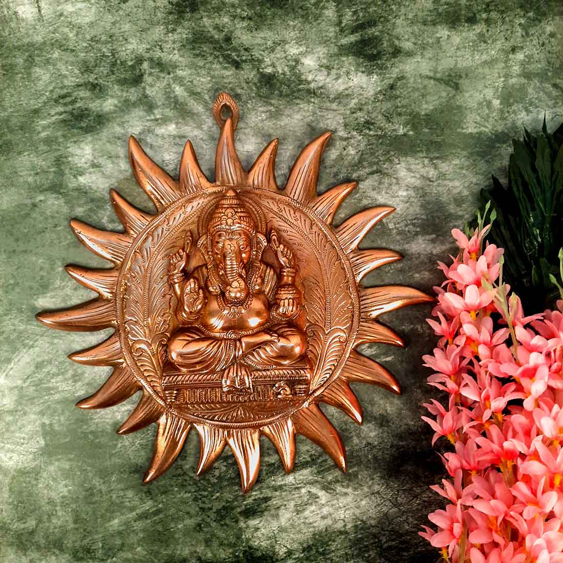 Ganesh Wall Hanging - Metal Wall Decor -15 Inch - ApkaMart