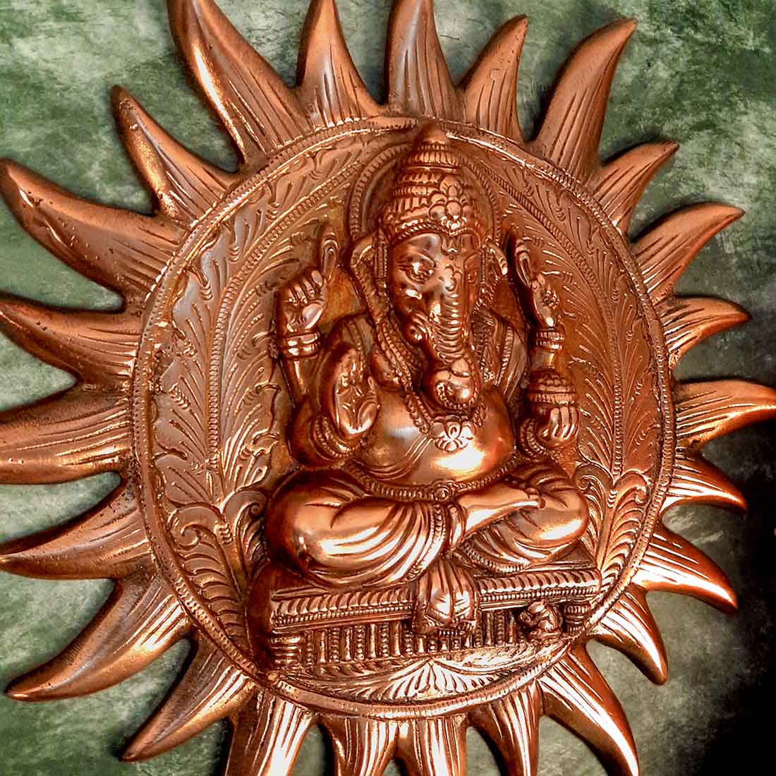 Ganesh Wall Hanging - Metal Wall Decor -15 Inch - ApkaMart