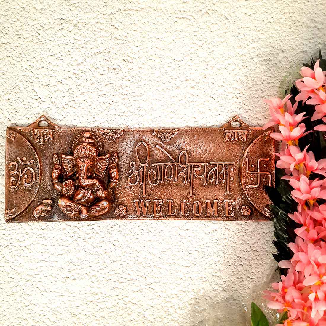 Ganesh Wall Hanging - Welcome Plate For Home Entrance - 16 Inch - ApkaMart
