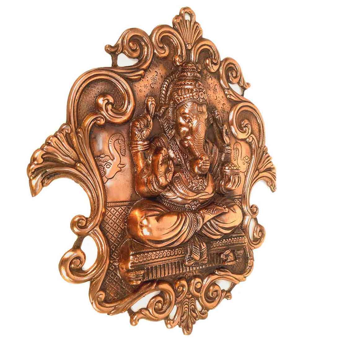 Ganesh Idol for Gift | Metal Wall Decor - 18 Inch - ApkaMart