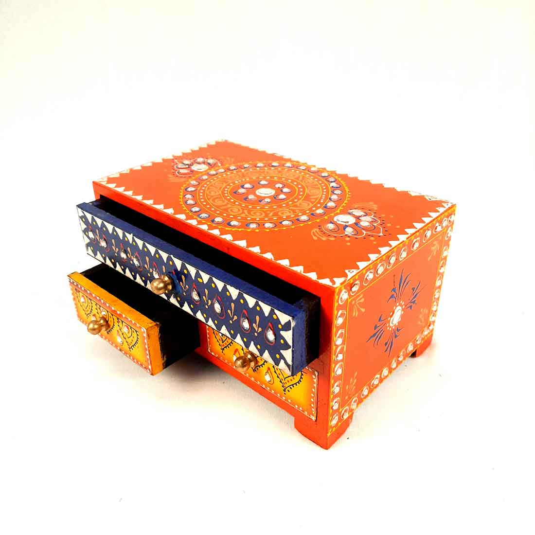 Jewelry Box Wood | Jewellery Organizer | Drawer Box - 9 Inch - ApkaMart