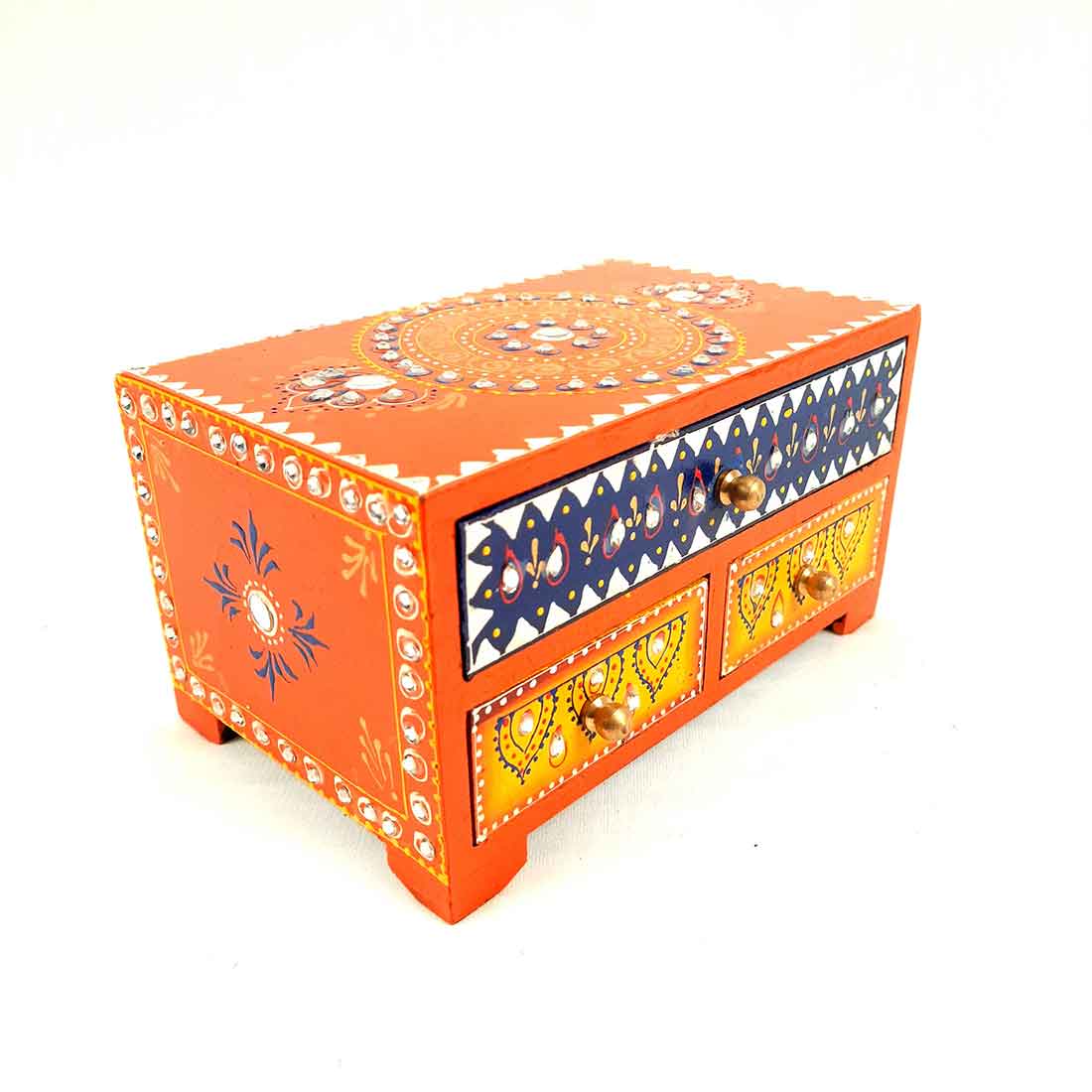 Jewelry Box Wood | Jewellery Organizer | Drawer Box - 9 Inch - ApkaMart