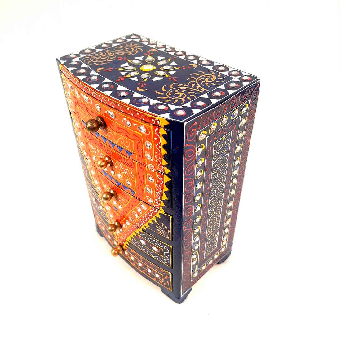 Jewelry Box Wooden | Jewellery Organizer | Mini Drawer Box - 10 Inch - ApkaMart