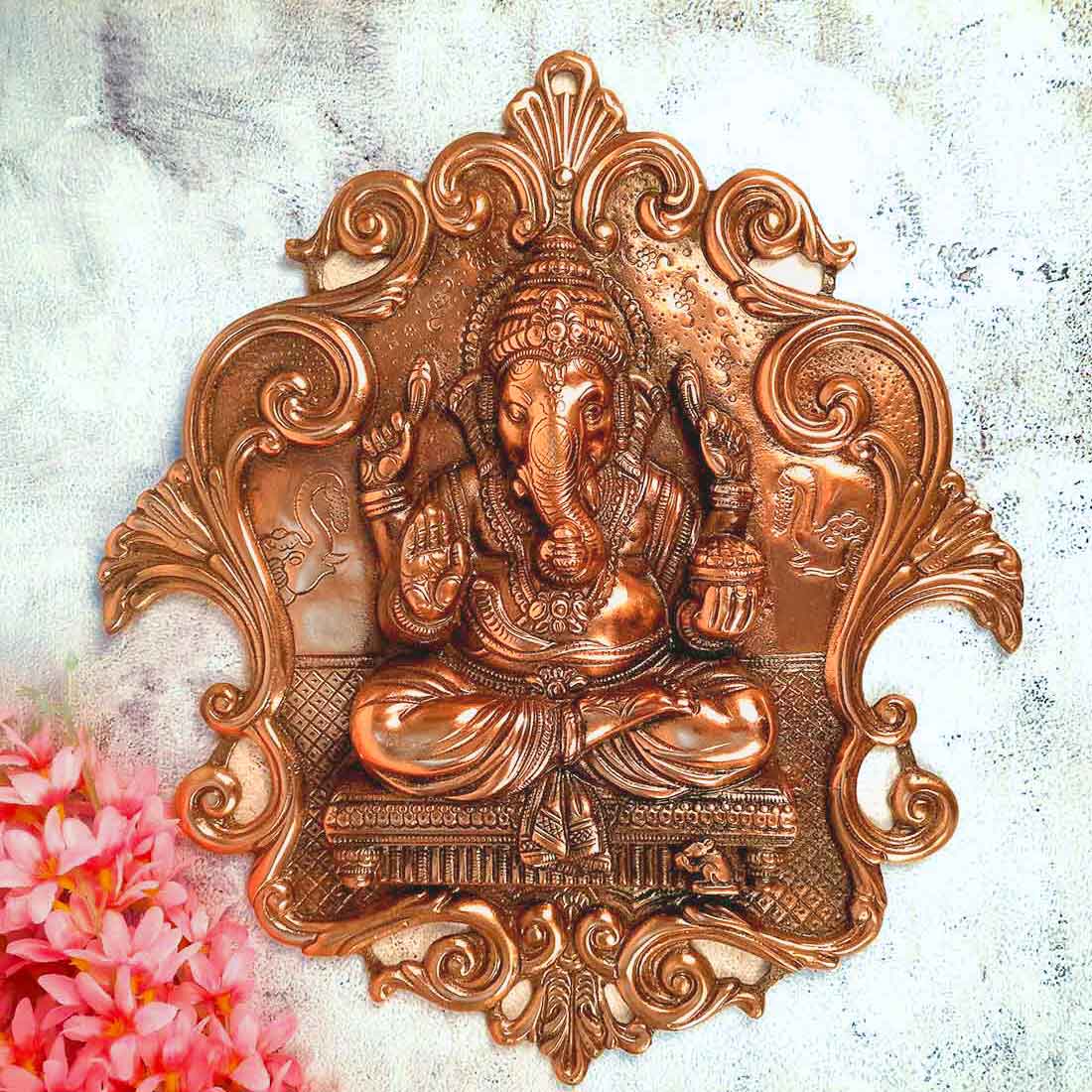 Ganesh Idol for Gift | Metal Wall Decor - 18 Inch - ApkaMart