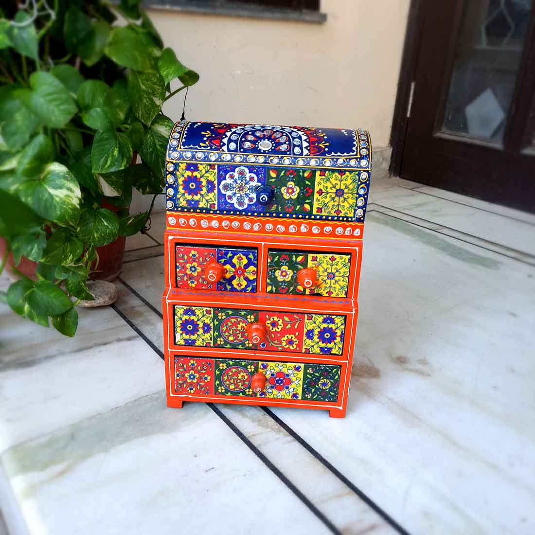 Jewelry Box Wooden | Jewellery Organizer - for Home Decor & Gifts - 13 Inch - ApkaMart